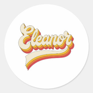 Retro Eleanor Naam 70s Vintage Design Ronde Sticker