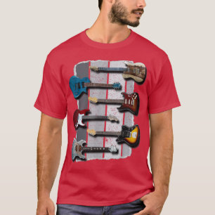 Retro Electric Guitars Rock and Roll Music T-shirt
