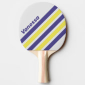 Retro Electric Lemon Grape Angled Stripe with Name Tafeltennisbatje (Achterkant)
