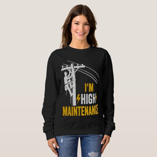 Retro Electrician Lineman Journeyman I'm High Main Trui (Voorkant volledig)