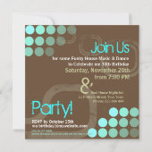 Retro Electro Party Birthday Uitnodiging (Achterkant)