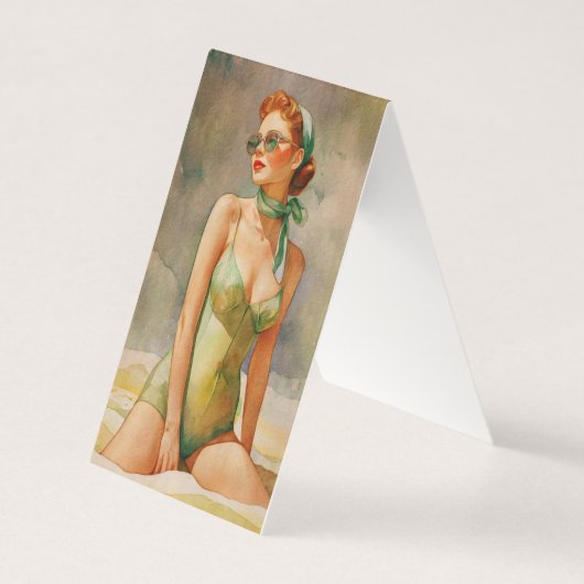 Retro Elegance: Beach Chic Kaart (Voorkant)