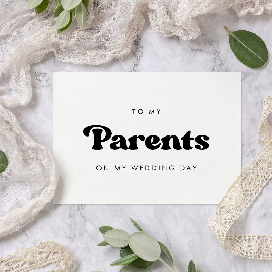 Rétro élégant à mes parents sur ma carte de jour d