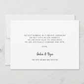 Rétro élégant Juste marié carte photo (Dos)