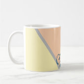 retro elegant pastel Colorblock script Aangepaste Koffiemok (Links)