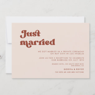 Retro élégant Peach Pink Carte mariée