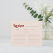 Retro élégant Peach rose Bridal carte de recette d (Debout devant)