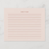 Retro élégant Peach rose Bridal carte de recette d (Dos)