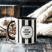 Retro Elegant Personalized Black and White Stripe Mok