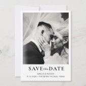 Retro Elegant Photo Wedding Save the date (Voorkant)