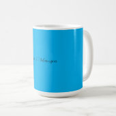 Retro Elegant Plain Sky Blue Calligrafie Naam Koffiemok (Voorkant rechts)