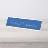 Retro Elegant Plaque Simple Deep Blue Calligraphie (Devant)
