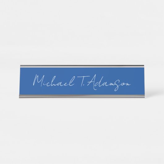 Retro Elegant Plaque Simple Deep Blue Calligraphie (Devant)