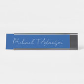 Retro Elegant Plaque Simple Deep Blue Calligraphie (Devant)