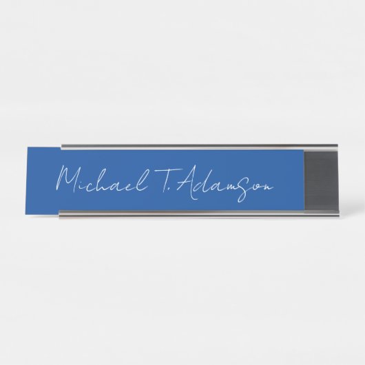 Retro Elegant Plaque Simple Deep Blue Calligraphie (Devant)