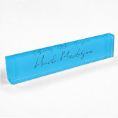 Retro Elegant Plaque Simple Deep Blue Calligraphie