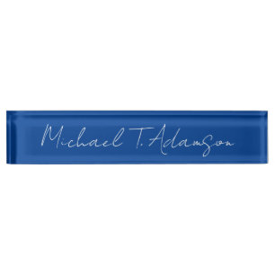 Retro Elegant Plaque Simple Deep Blue Calligraphie