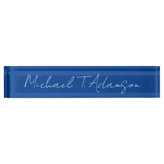 Retro Elegant Plaque Simple Deep Blue Calligraphie (Devant)
