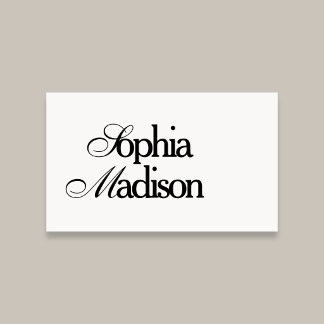 Retro Elegant Serif Script White Visitekaartje