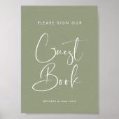 Retro élégant Signer notre mariage de livre d'or (Devant)