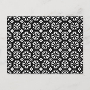 Retro Elegante Abstracte Zwart-Wit Kunst Briefkaart