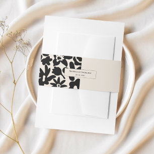 Retro Elegante Bloemen Huwelijksuitnodiging Belly  Uitnodigingen Wikkel