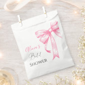 Retro Elegante Coquette Roze Strik Bruidsdouche Bedankzakje (Geknipt)