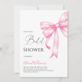 Retro Elegante Coquette Roze strik Vrijgezellenfee Kaart (Voorkant)