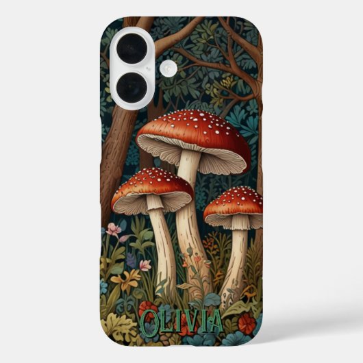 Retro elegante paddenstoelenbos Case-Mate iPhone case (Achterkant)