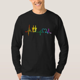  Retro Elektricien Hartslag Waterverf ELLE T-shirt