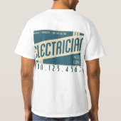 retro-elektricien t-shirt (Achterkant)