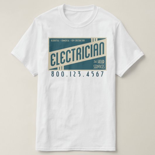 retro-elektricien t-shirt (Design voorkant)