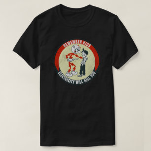 Retro elektriciteit zal je emblem doden t-shirt