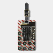 Retro elektronica luidspreker Short Wave Radio Bagagelabel (Voorkant verticaal)