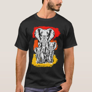 Retro Elephant Family Wilde Animal Aestheti T-shirt