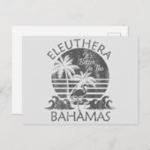 Retro Eleuthera Bahamas Carte postale Vacances Cro (Devant / Derrière)