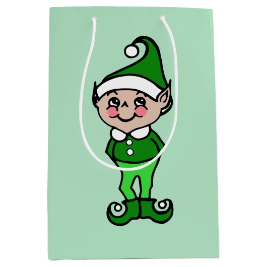 Retro Elf kerstfeestdag cadeautas (Voorkant)