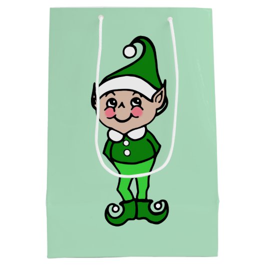 Retro Elf kerstfeestdag cadeautas (Achterkant)