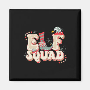 Retro Elf Squad Kerstmis Bijpassende Familie Plezi Magneet