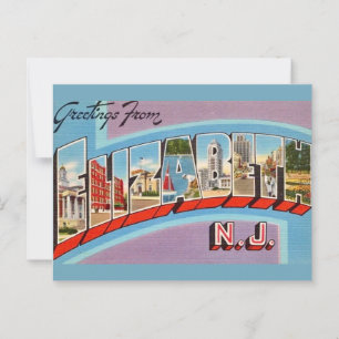 Retro Elizabeth NJ ansichtkaart Briefkaart