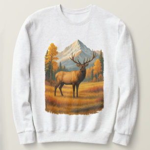 Retro Elk Vintage 90s Herfst Jacht Scene Crewnec Trui