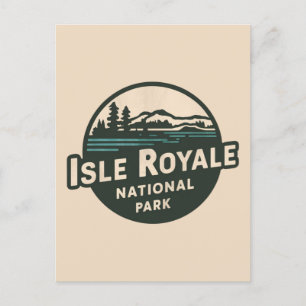 Retro Embleem van het Isle Royale National Park Feestdagenkaart