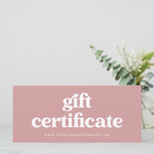 Retro en Boho Dusty Roos | Cadeaubon (Staand voorkant)