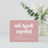 Retro en Boho | Dusty Roos Moving Aankondiging Briefkaart (Staand voorkant)