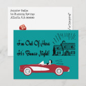 Retro en Bunco Red Convertible Briefkaart (Voorkant / Achterkant)