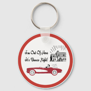 Retro en Bunco Red Convertible Sleutelhanger