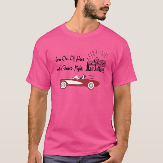 Retro en Bunco Red Convertible T-shirt (Voorkant)