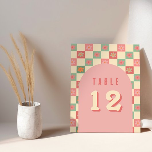 Retro en Groovy Vintage Trouwtafel Nummers