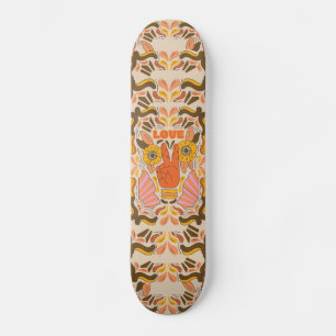Retro en  hippieafdrukken skateboard