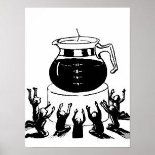 Retro en  klassieke koffie, aanbiddingskoffie poster
